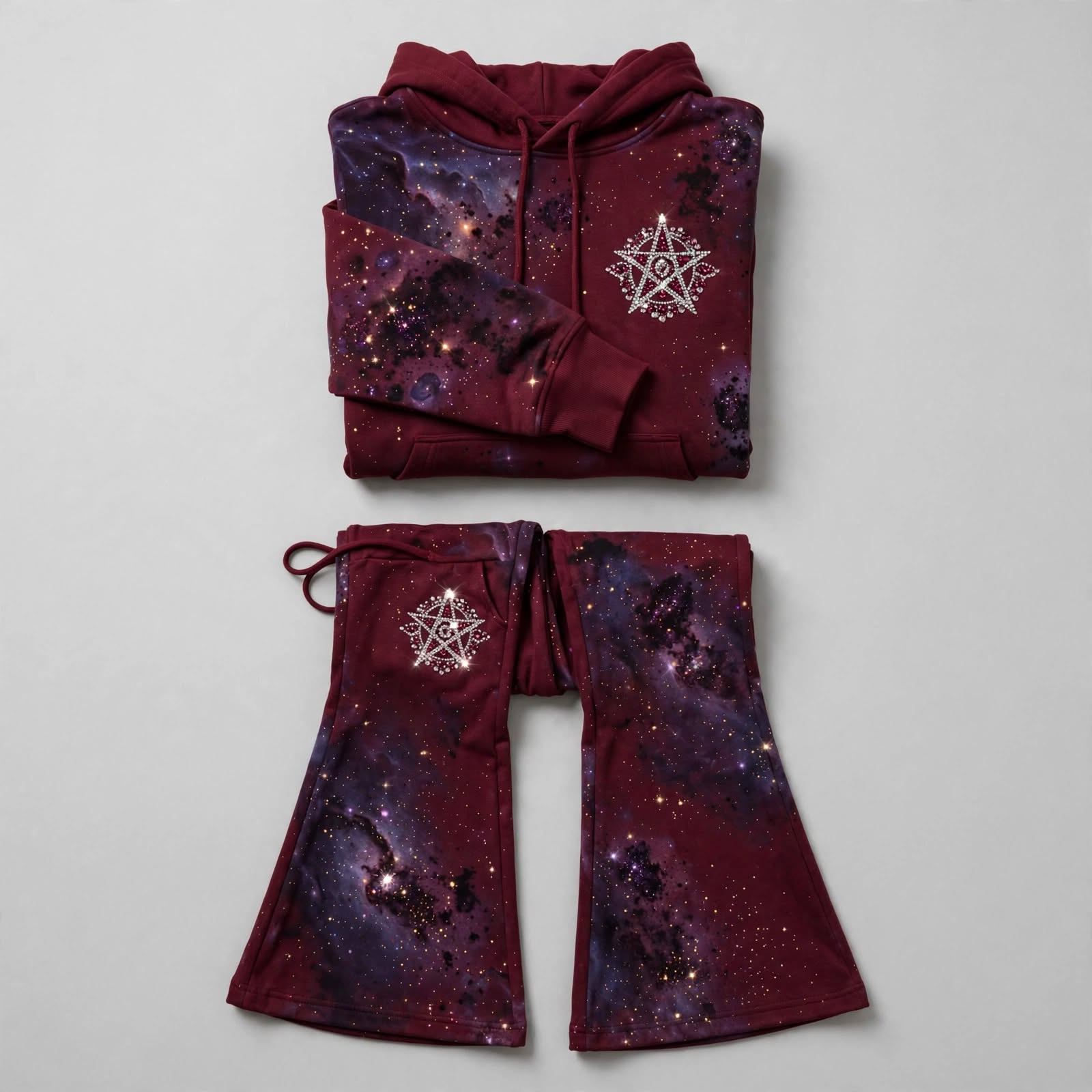 Custom Rhinestone Logo Tracksuit – Hoodie & Joggers